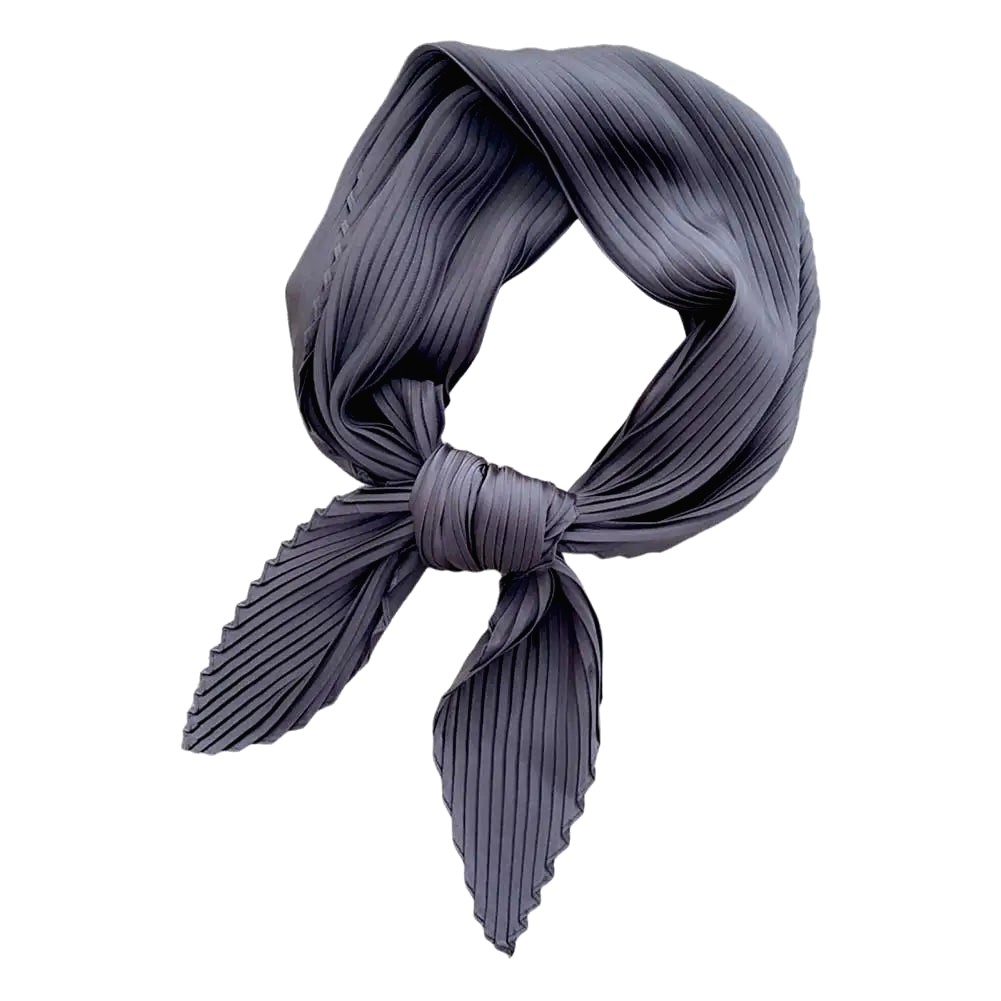 Foulard Plisse Gris Fonce